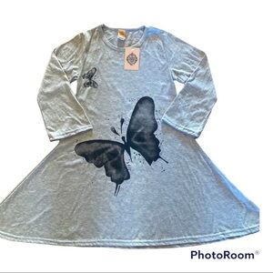DMB Girls NWT Gray Butterfly Dress 7